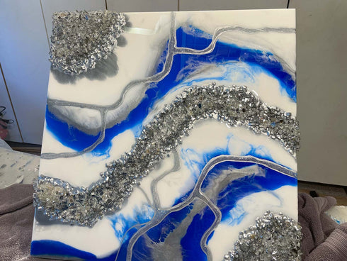 Stolen moments handcrafted epoxy painting